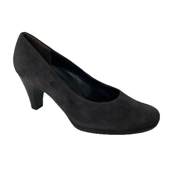 Paul Green Pump Gray Suede Round Heel Platform Slip On Classic 3.5 UK 6 US - Picture 1 of 9